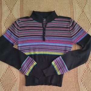 Vintage Vibrant Striped Sweater Top